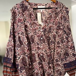 Cleobella Laurel Block Print Paisley Blouse
